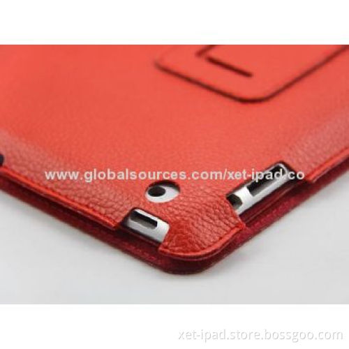 Stand Case/Magnetic Smart Cover for iPad 2, Made of Real Leather Material